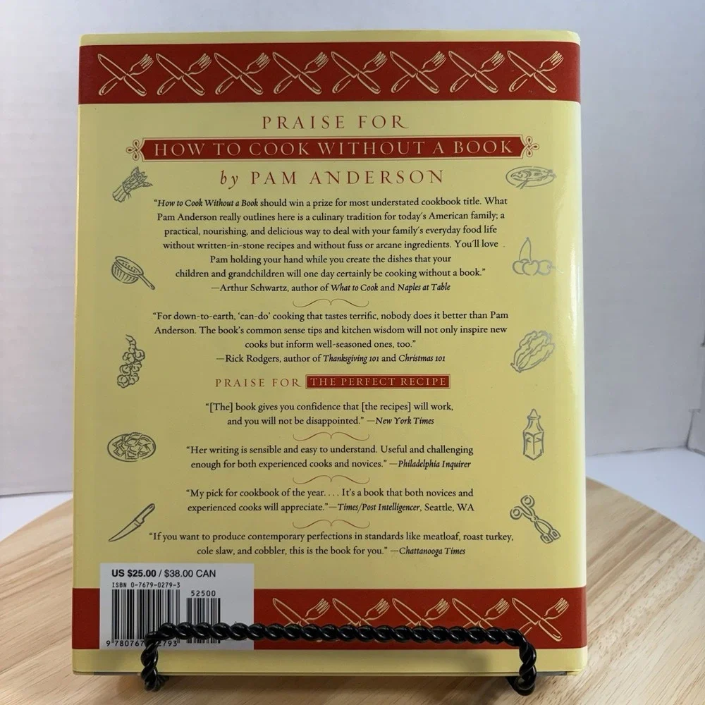 How to Cook Without a Book Pam Anderson 2000 Hardcover Cookbook Dust Jacket